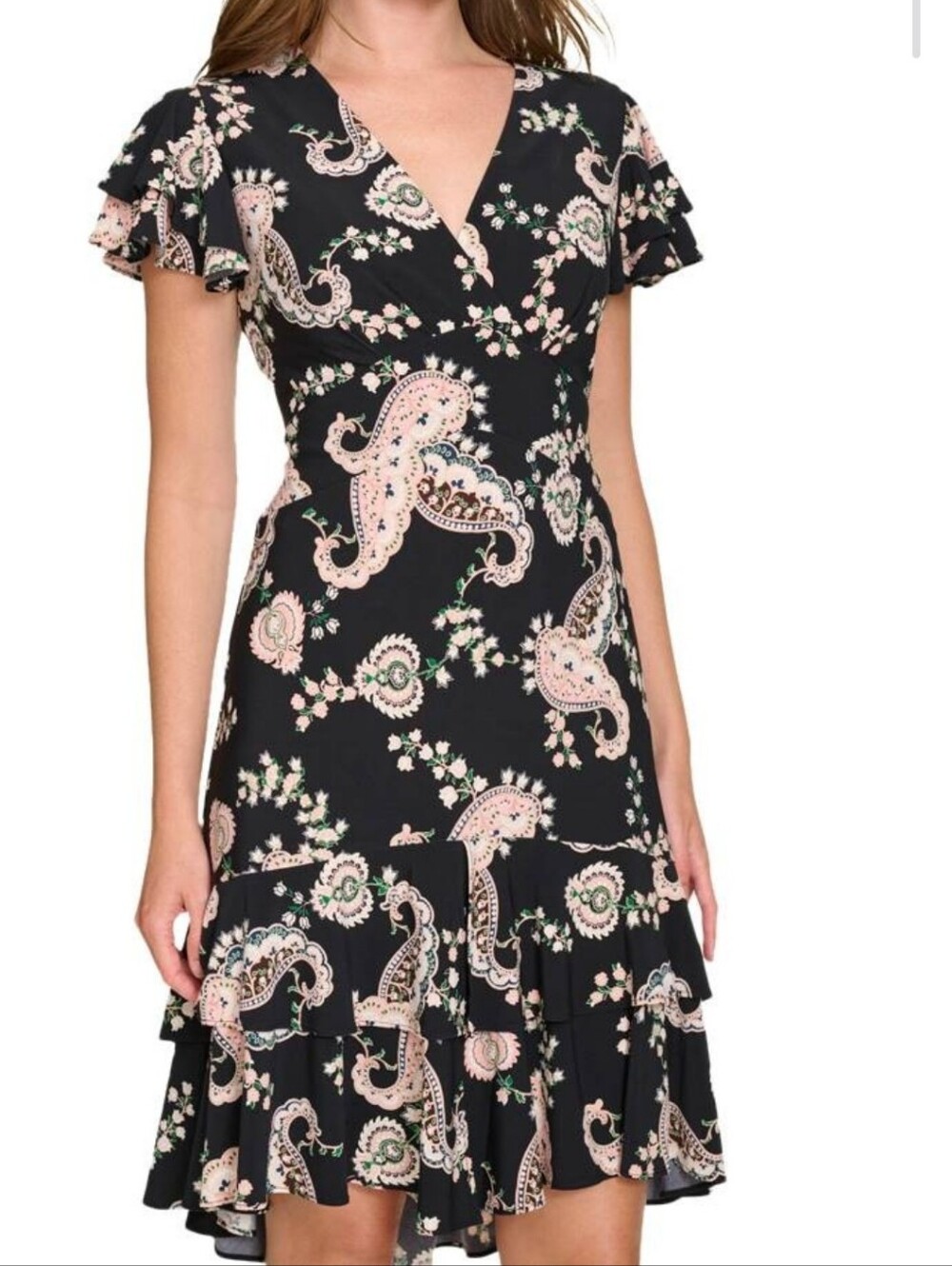 Tommy Hilfiger Paisley Sleeve  Dress